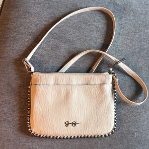 Jessica Simpson Cream Crossbody Bag with Studded Detail